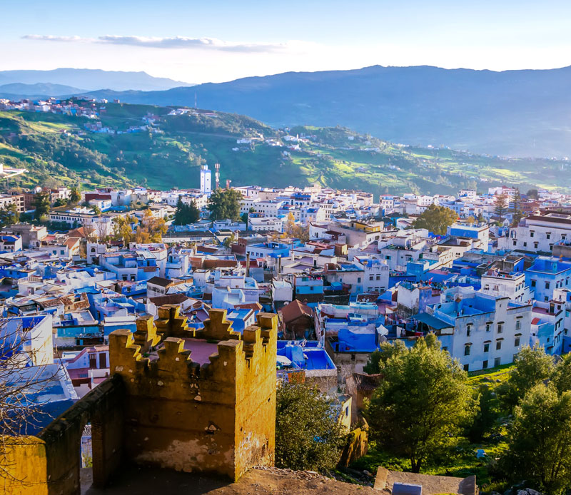 Insta-famous for its blue-washed buildings