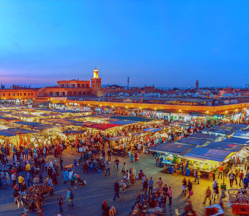 Bustling square in the heart of Marrakech’s Medina